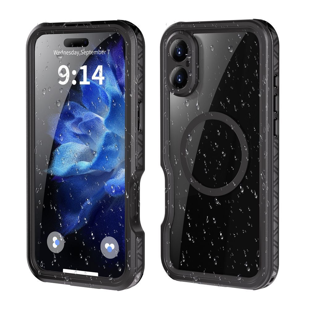 Atsparus vandeniui dėklas SHELLBOX GT suderinamas su MagSafe IPHONE 16 Plus juodas