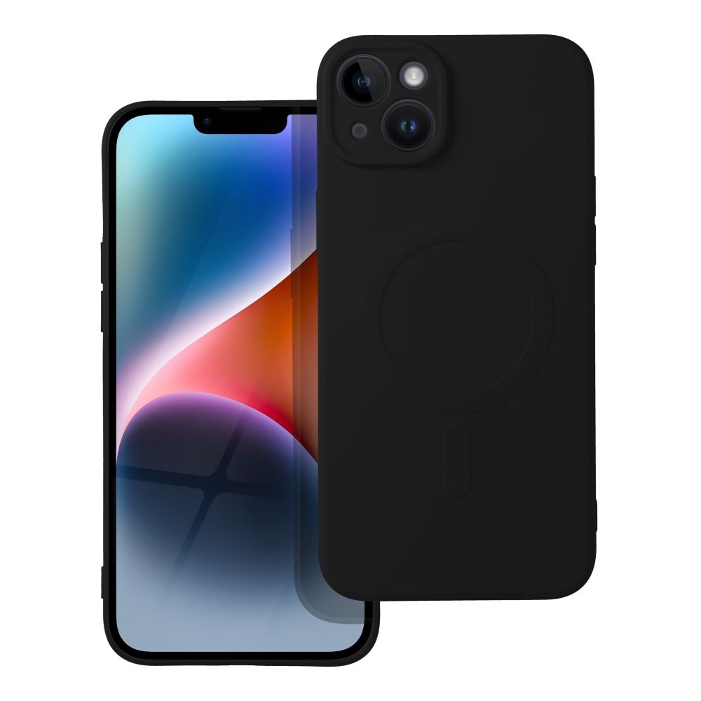 SILICONE MAG COVER dėklas telefonui suderinamas su MagSafe iPhone 14 Plus juodas