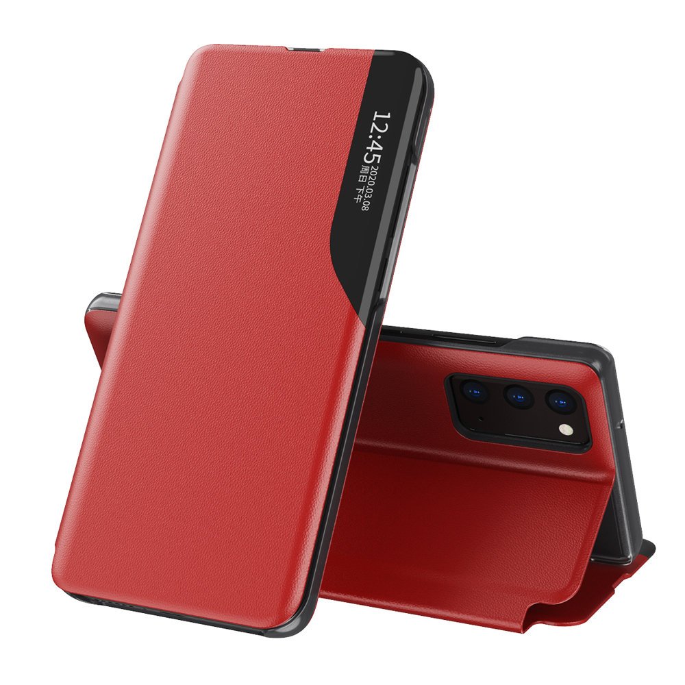 Dėklas telefonui Samsung Galaxy A72 4G raudonas su stovu, Eco Leather View Case