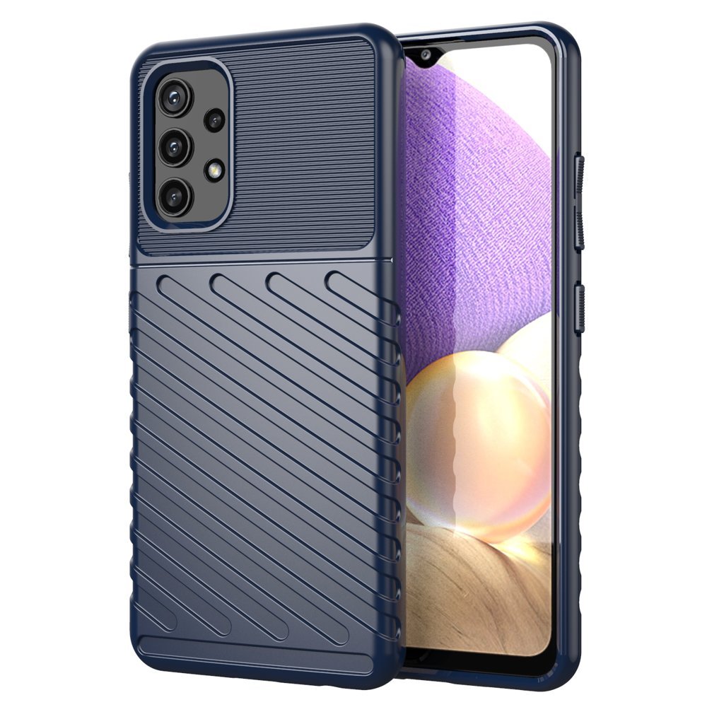 Thunder Case lankstus tvirtas tvirtas dėklas TPU dėklas telefonui Samsung Galaxy A72 4G mėlynas