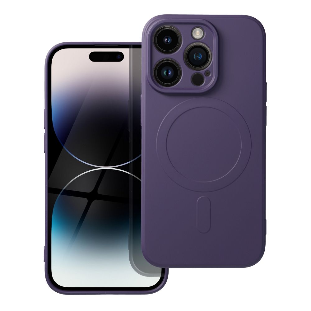 Silikoninis Mag Cover dėklas suderinamas su MagSafe IPHONE 14 Pro tamsiai violetinis
