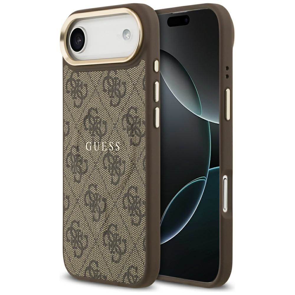 GUESS dėklas IPHONE 17 Air suderinamas su MagSafe GUHMP17MP4MSEGCW (PU 4G su klasikiniu) rudas