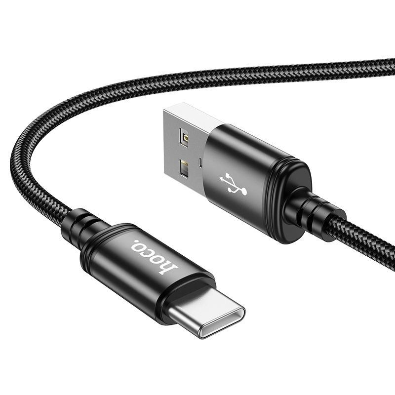 Kabelis USB A į USB C Hoco 3A 1 m X89 juodas