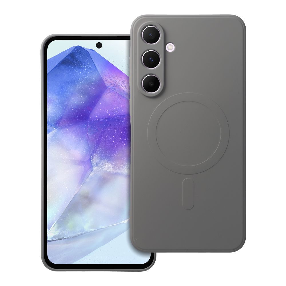 SILICONE MAG COVER dėklas telefonui suderinamas su Magnetiniu SAMSUNG A55 pilkas titano