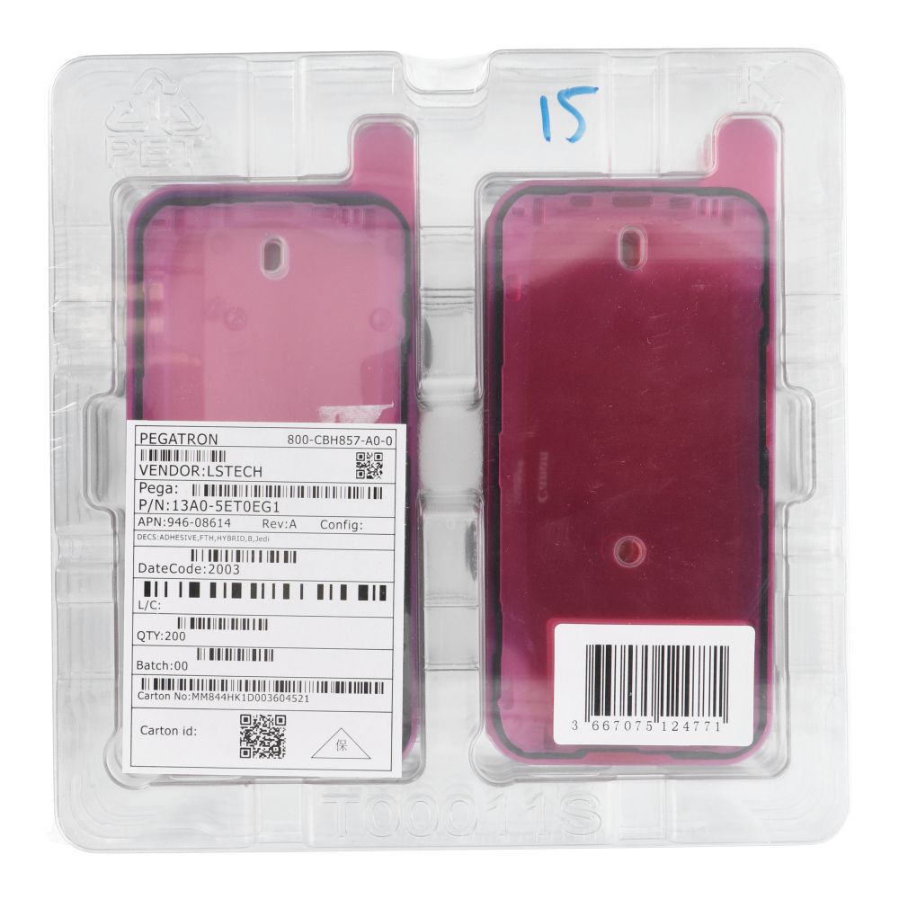 ServicePack lipni folija ekranui iPhone 15 (200 vienetų dėžutė)