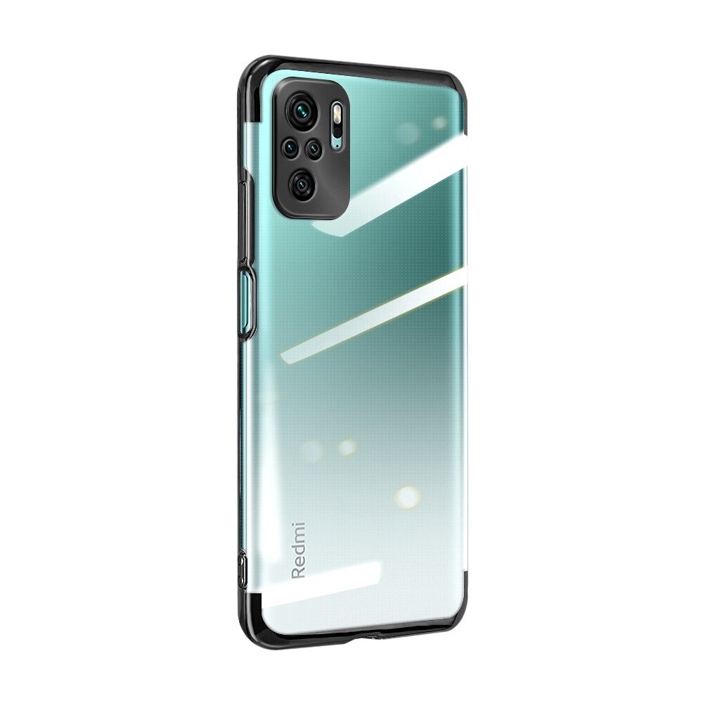 Clear Color Case Gel TPU elektroplokštės rėmo dangtelis Xiaomi Redmi Note 10 5G / Poco M3 Pro juodas