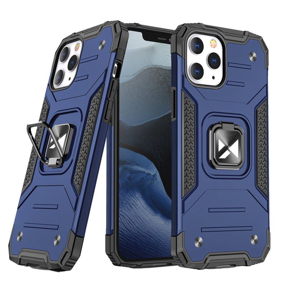Wozinsky Ring Armor Case stovas tvirtas atsparus dėklas iPhone 13 Pro mėlynas