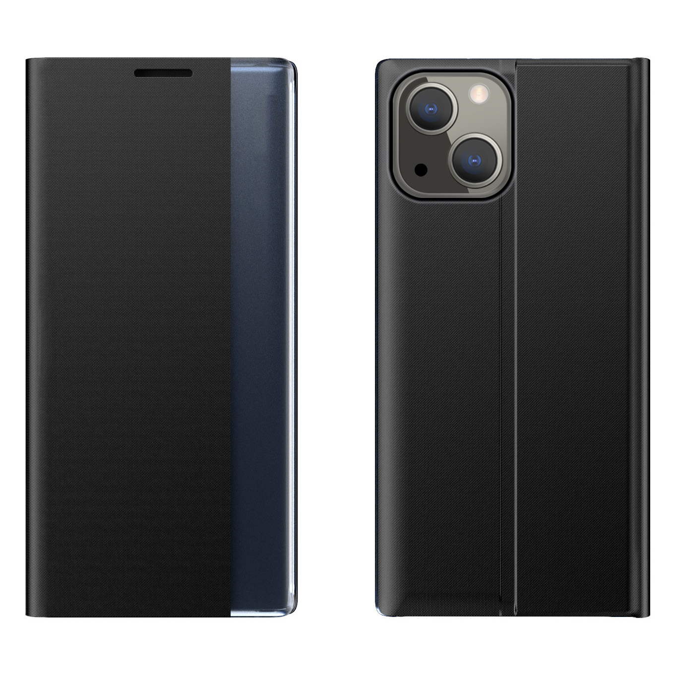 Sleep Case knygos tipo dėklas su išmaniu langu iPhone 13 mini juodas