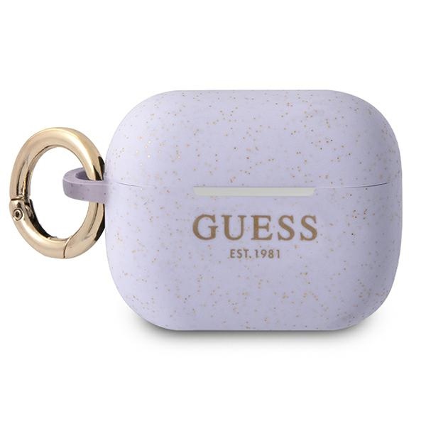 Guess GUAPSGGEU AirPods Pro dėklas violetinė/violetinė Silikonas Blizgučiai