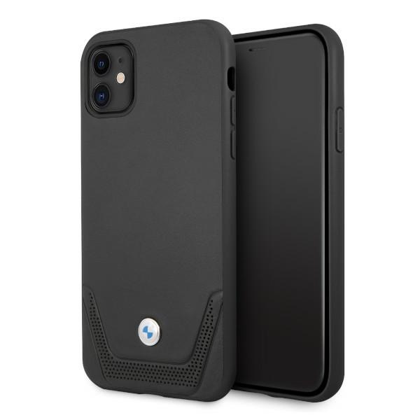 BMW odinis perforuotas dėklas iPhone 11 / Xr - juodas
