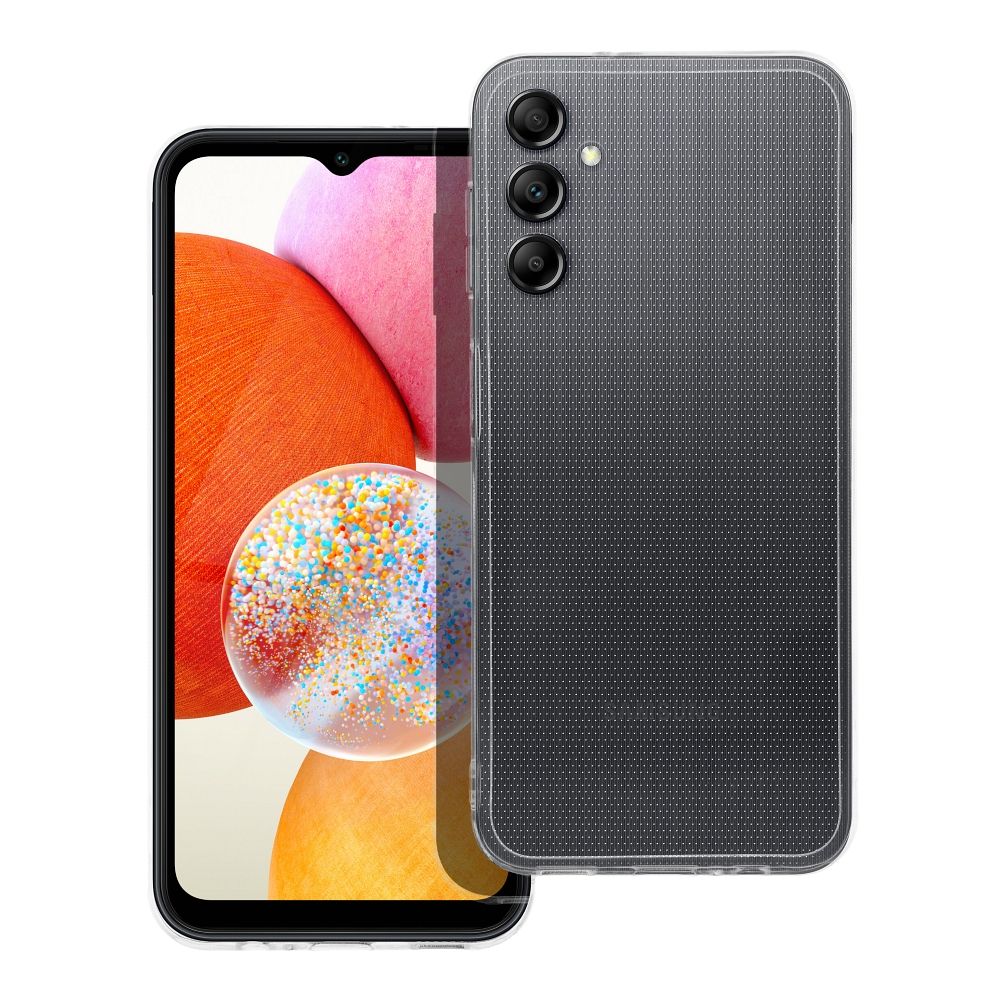 Skaidrus dėklas telefonui 2 mm SAMSUNG A14 4G (kameros apsauga) permatomas