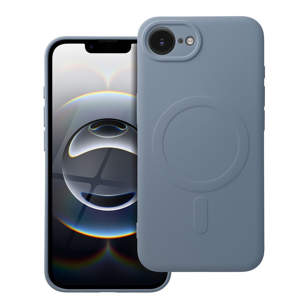 SILICONE MAG COVER dėklas telefonui suderinamas su Magnetiniu IPHONE 16e šviesiai mėlyna