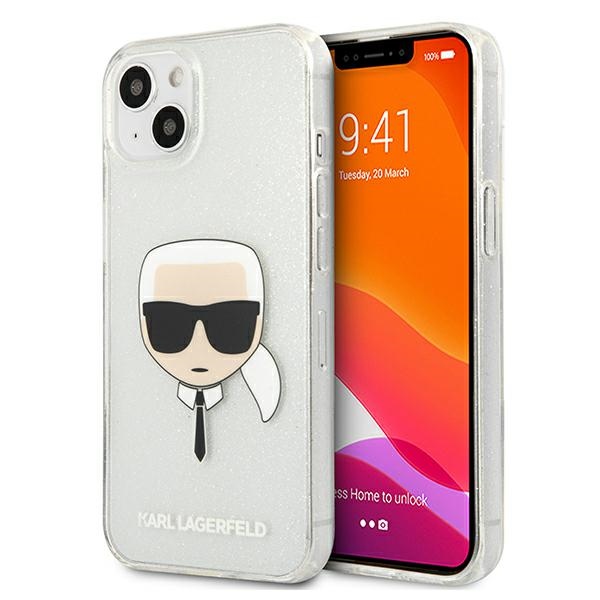 Karl Lagerfeld Glitter Karl's Dėklas telefonui iPhone 13 mini - sidabriškas