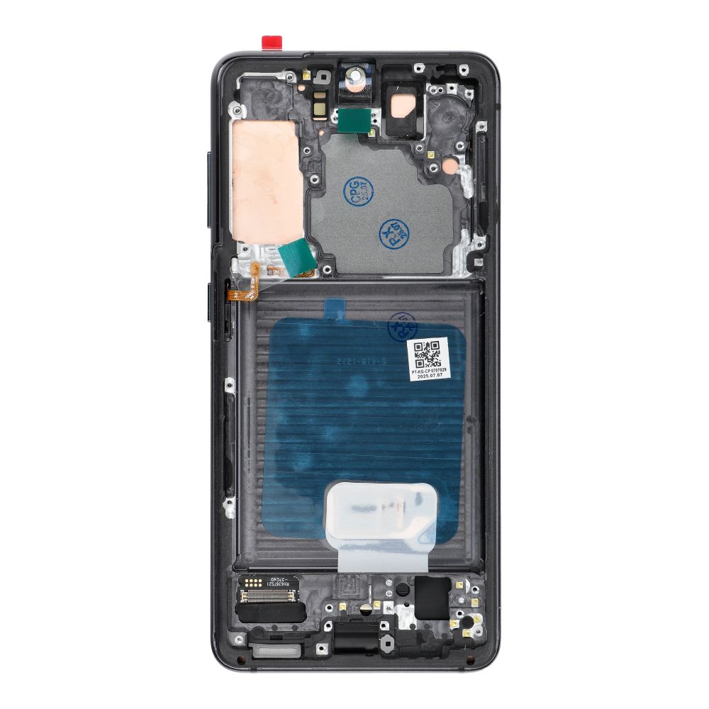 LCD ekranas SAMSUNG S21 5G pilkas SOFT OLED su rėmeliu