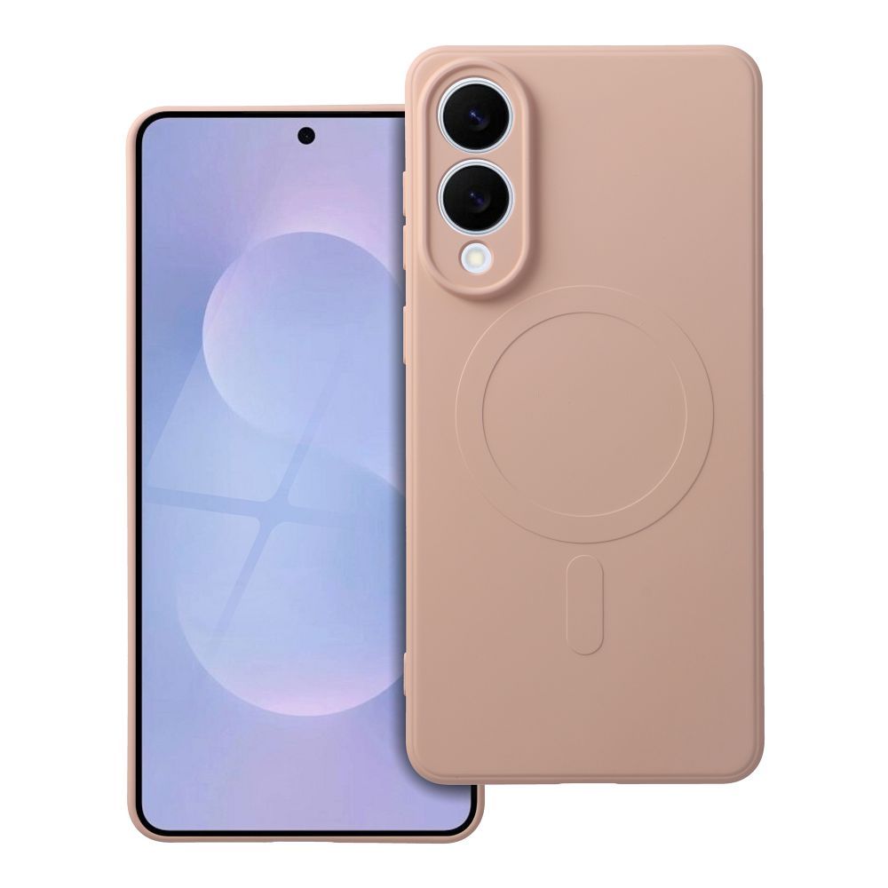 SILICONE MAG COVER dėklas telefonui suderinamas su Magnetiniu SAMSUNG S25 Edge rožinė