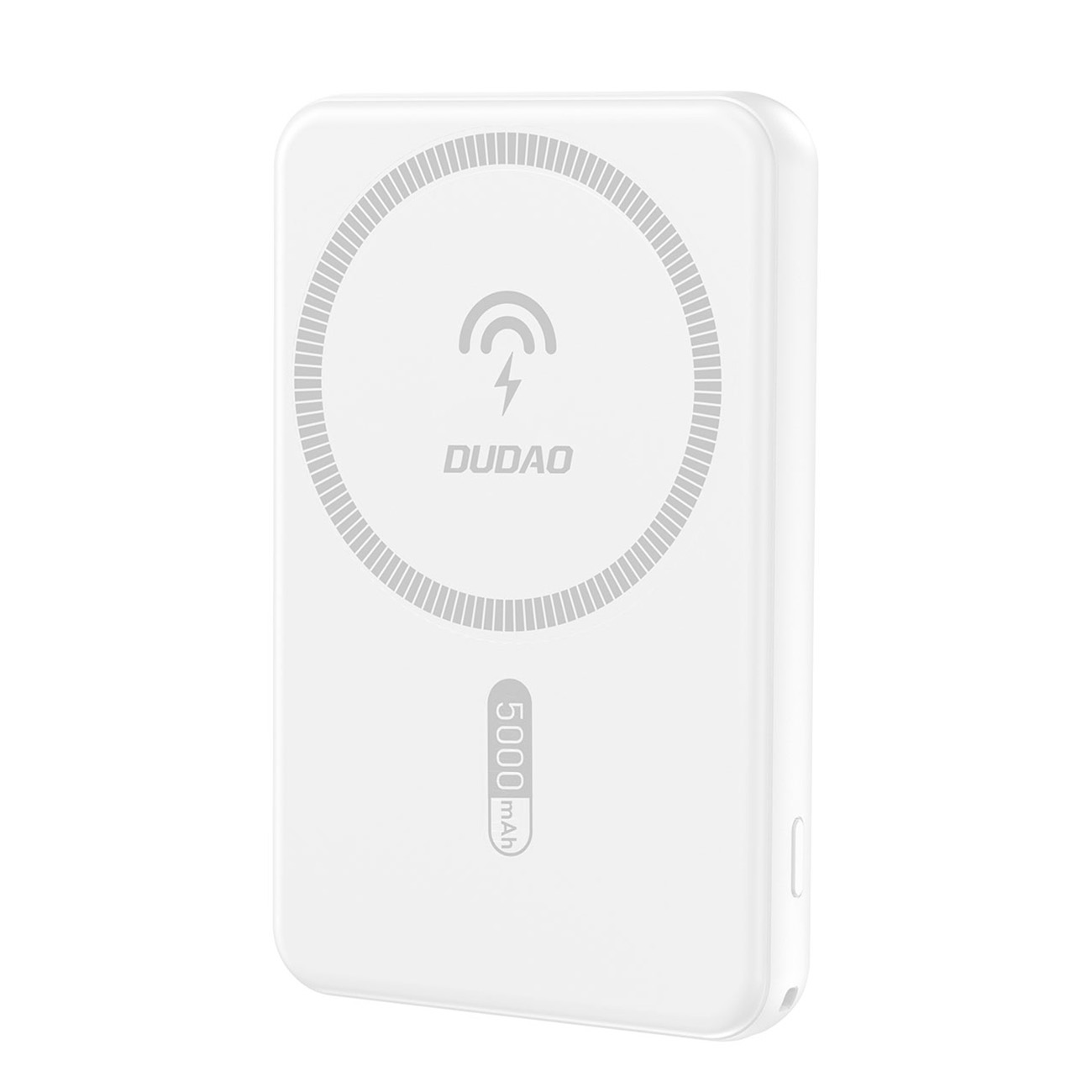 Belaidė magnetinė išorinė baterija Dudao K14S USB-A / USB-C / MagSafe 20W 5000mAh (balta)