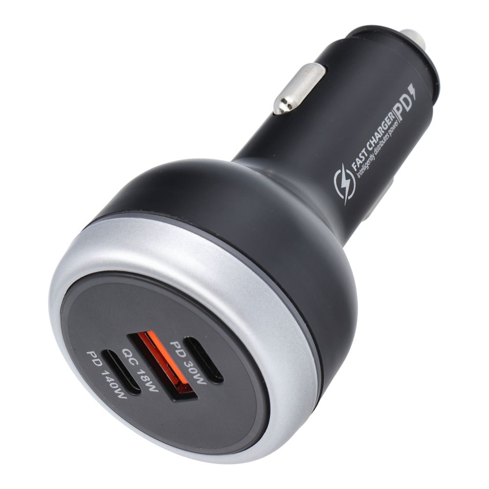 Automobilinis įkroviklis USB A + 2 x Type C PD QC3.0 3A 191W CC69-2C1A juodas