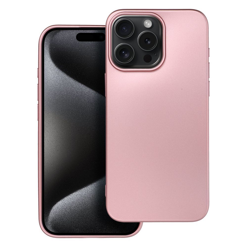 METALLIC dėklas telefonui IPHONE 15 Pro Max rožinis