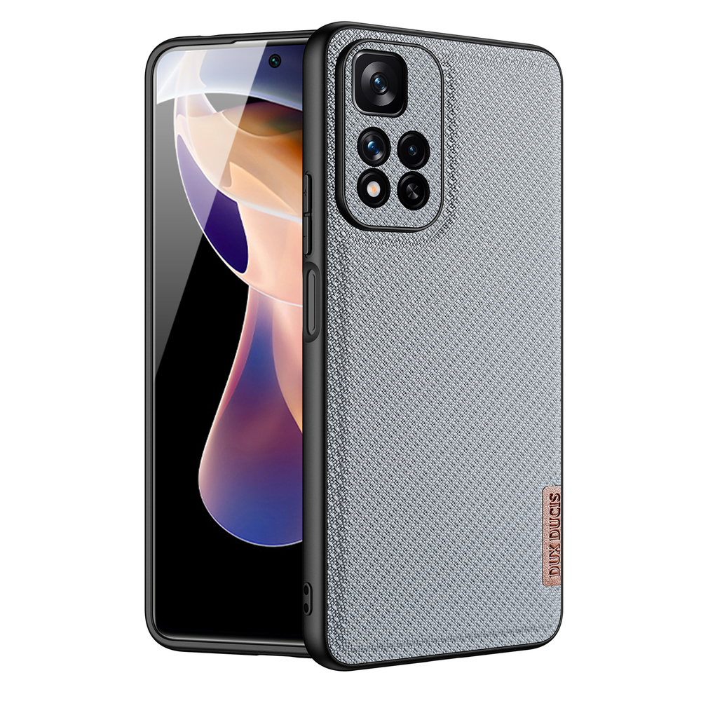 Dux Ducis Fino dėklas telefonui dengtas nailono medžiaga Xiaomi Redmi Note 11 Pro+ 5G (China) / 11 Pro 5G (China) / Mi11i HyperCharge / Poco X4 NFC 5G mėlyna