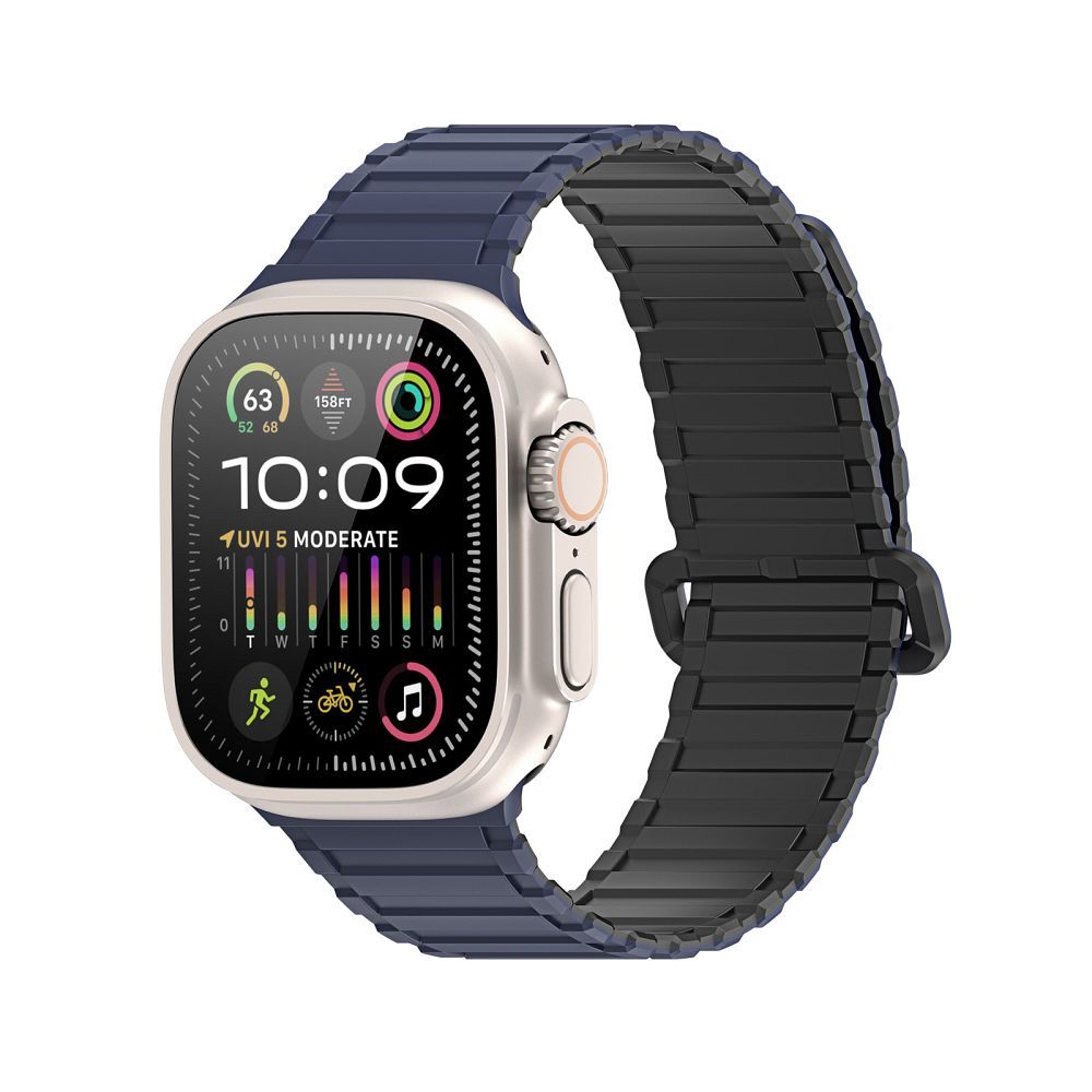 DUX DUCIS nailoninis dirželis KJ, skirtas Apple Watch 42 / 44 / 45 / 49 mm, juodas / mėlynas