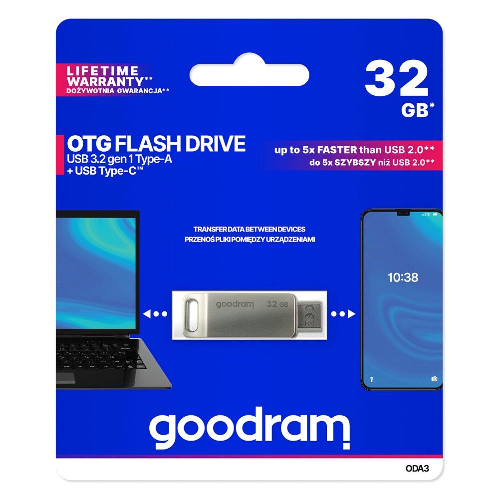 Atmintinė Goodram ODA3 32GB OTG USB 3.0 + Type-C