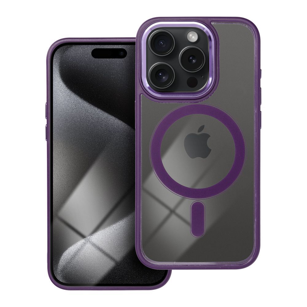 COLOR EDGE MAG COVER dėklas telefonui suderinamas su Magnetiniu IPHONE 15 Pro violetinė