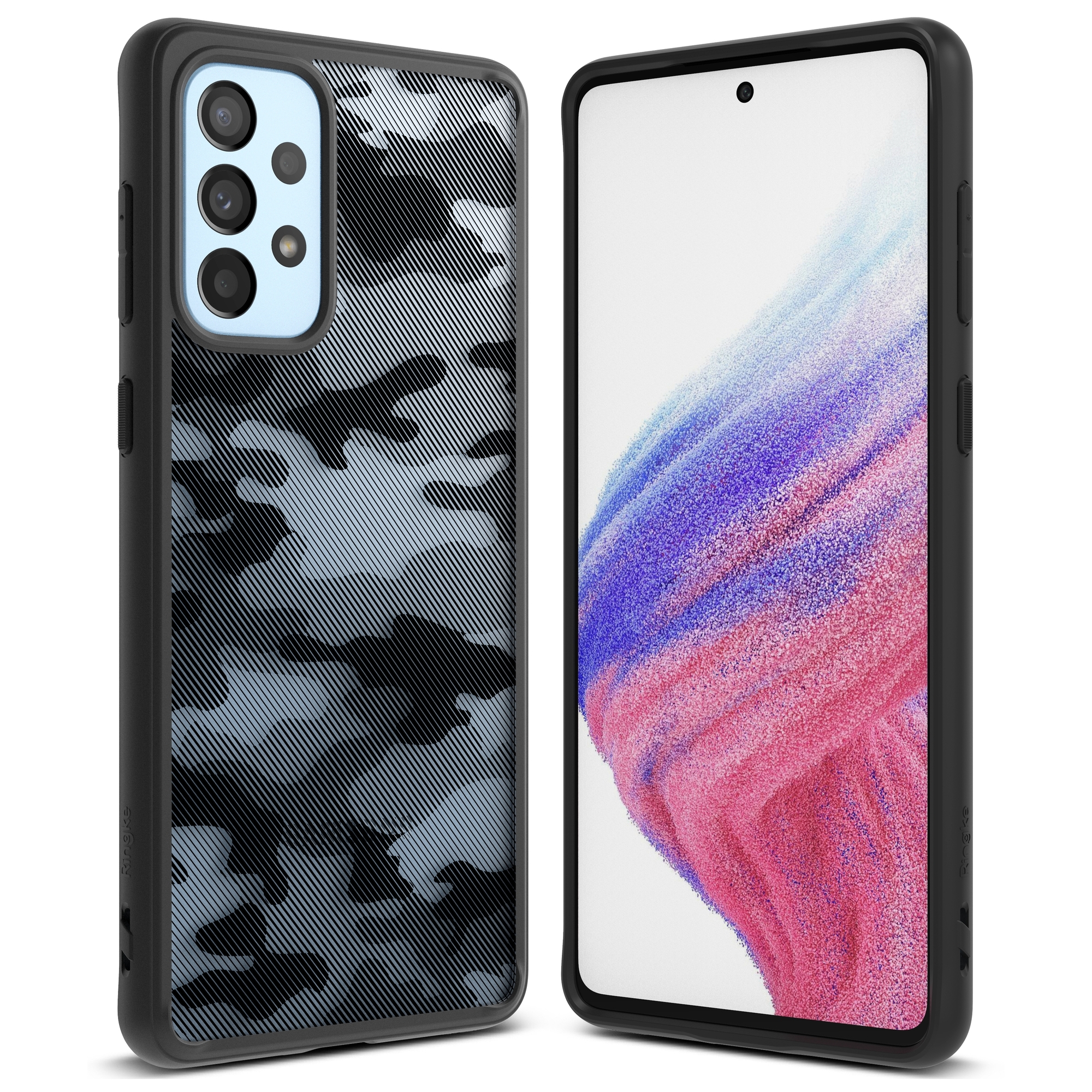 Ringke Fusion Matte TPU dėklas su rėmeliu Samsung Galaxy A73 juodas