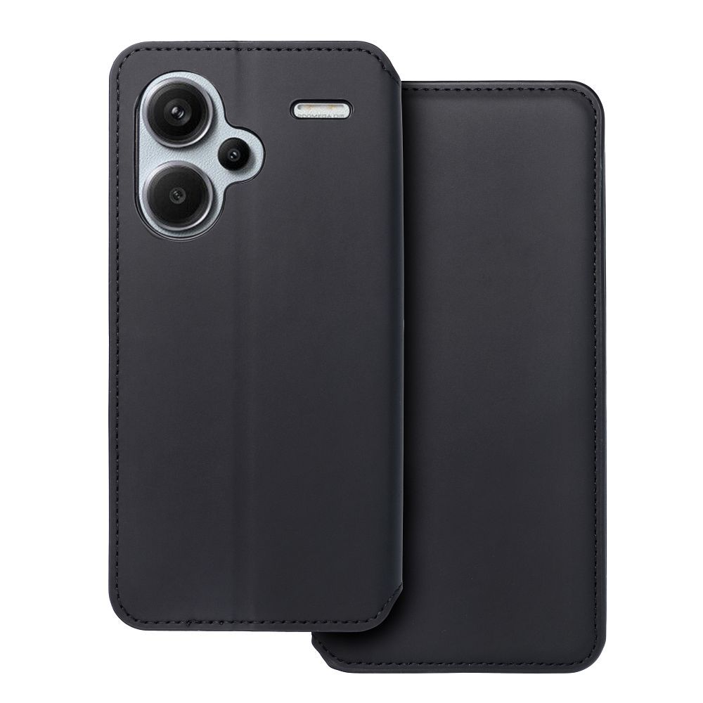DUAL POCKET knygos tipo dėklas telefonui XIAOMI Redmi Note 13 Pro Plus 5G juodas