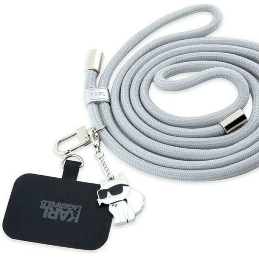 KARL LAGERFELD rankinės dirželis KLUCNMSCKIG (Crossbody Cord Choupette) pilkas