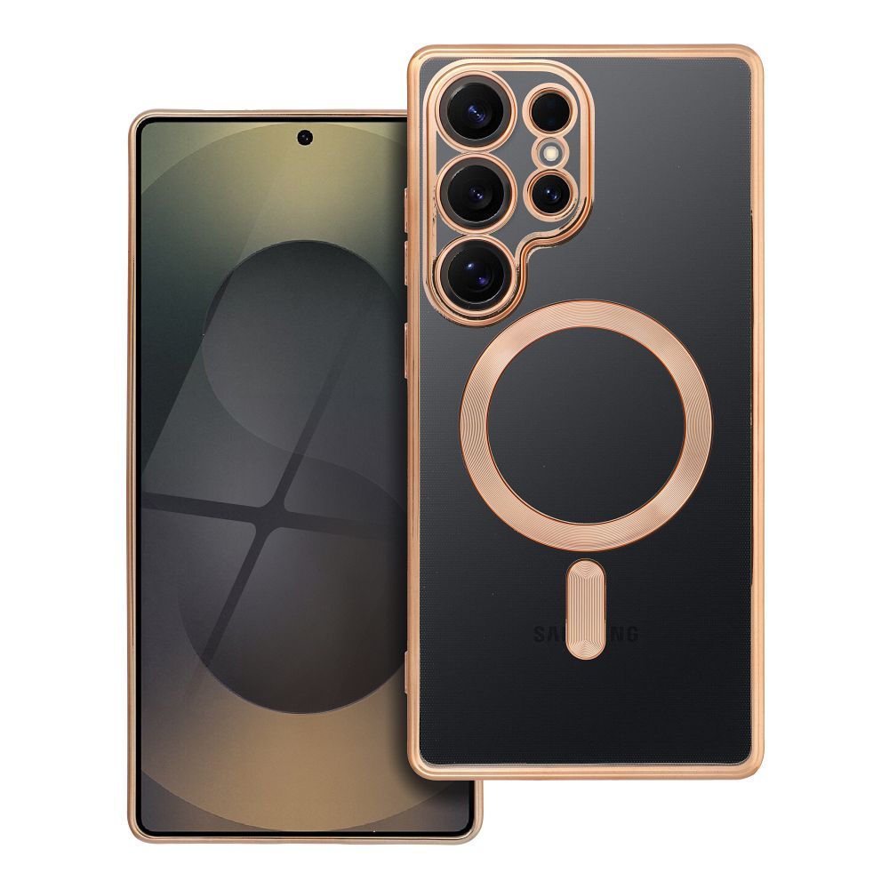 ELECTRO MAG COVER magnetinis dėklas telefonui, suderinamas su MagSafe, skirtas SAMSUNG S25 Ultra, auksinis