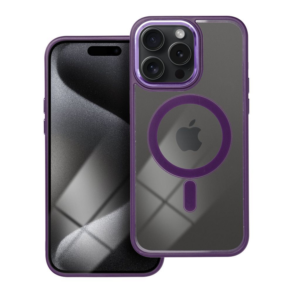 COLOR EDGE MAG COVER dėklas telefonui suderinamas su Magnetiniu IPHONE 15 Pro Max violetinė