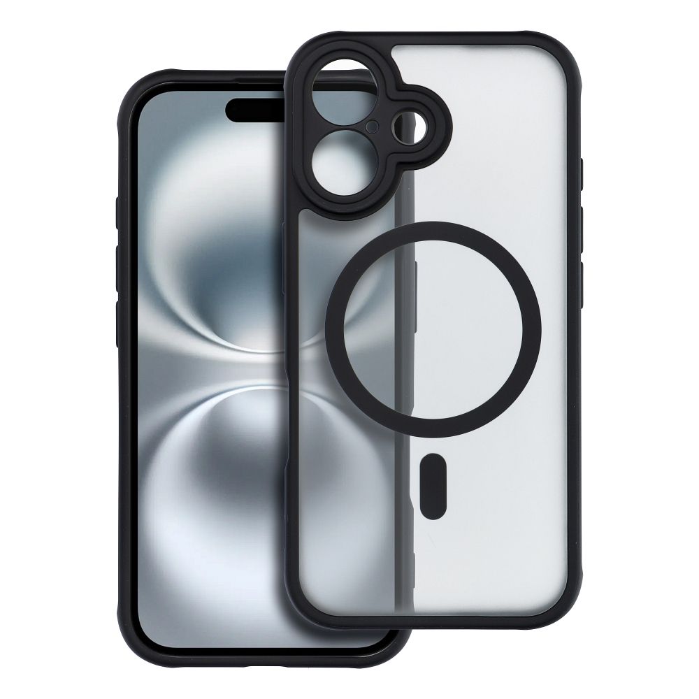 FULL MATTE MAG COVER dėklas telefonui, suderinamas su MagSafe, skirtas IPHONE 16 juodas