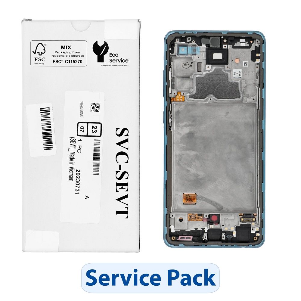 Rinkinys LCD ekranas SAMSUNG A72 4G A725F GH82-25460B mėlynas