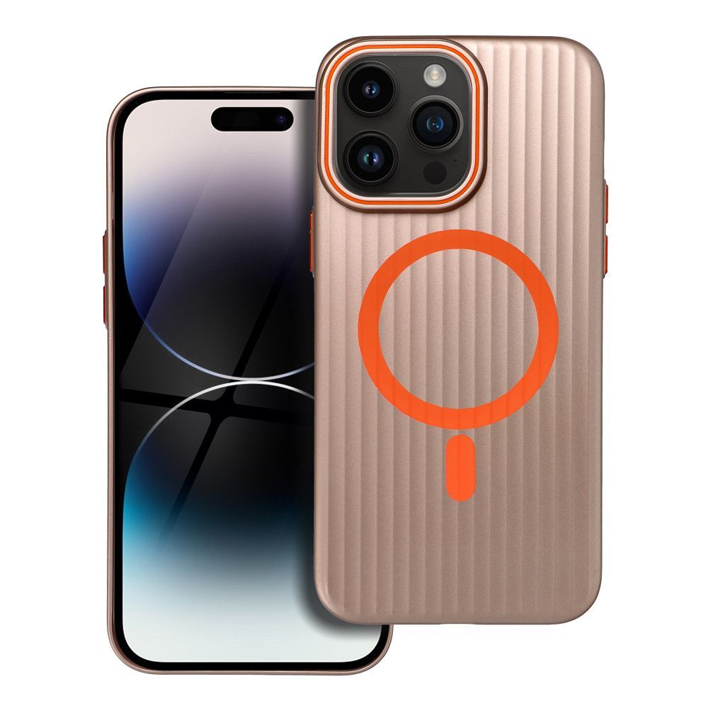 Dėklas SIMPLY, suderinamas su MagSafe, skirtas iPhone 14 Pro Max, titano smėlio spalvos