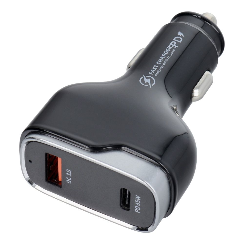Automobilinis įkroviklis USB A + Type C PD QC3.0 3A 83W CC53-1A1C juodas
