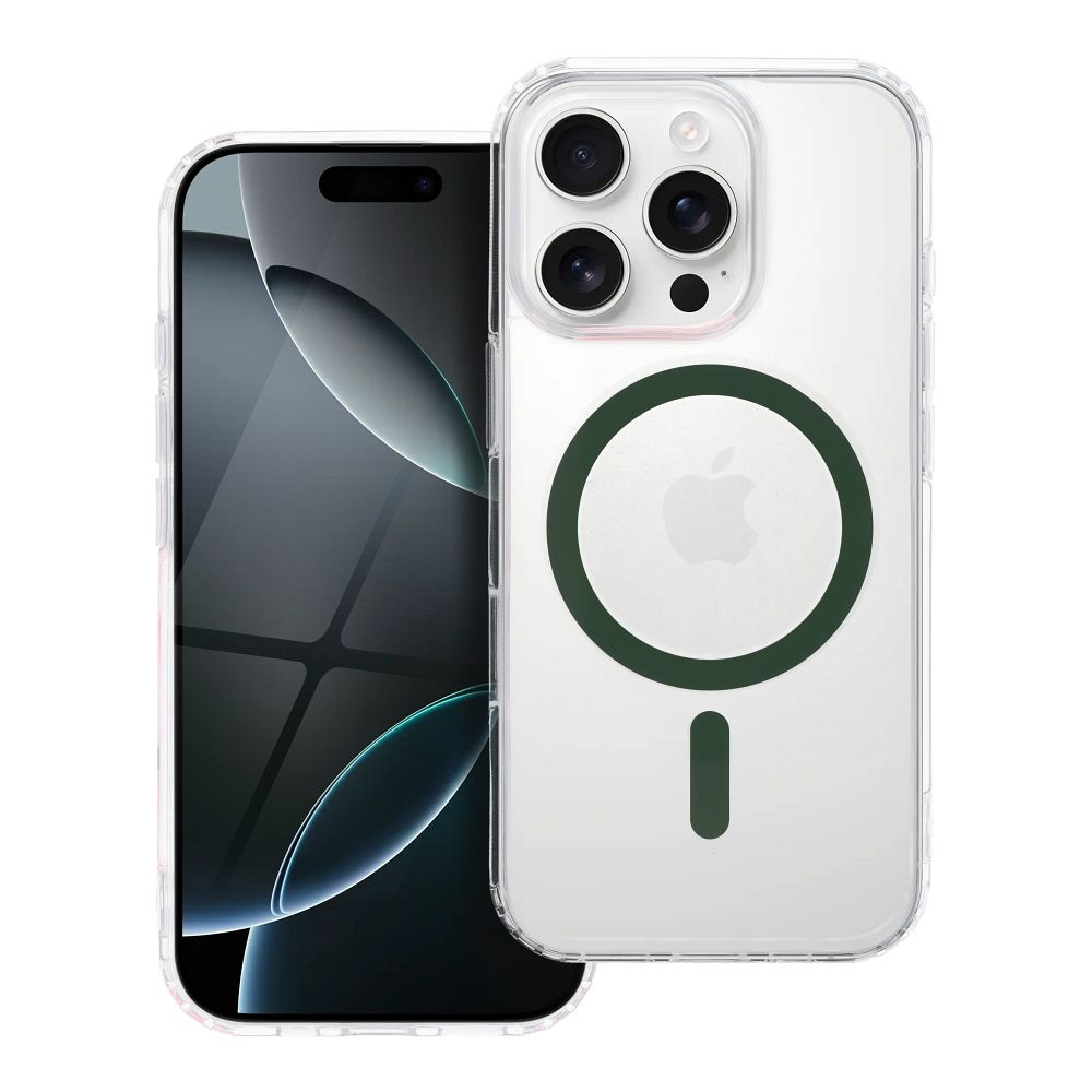 Drop Glue Spalvingas Žiedas Magnetinis Dėklas suderinamas su MagSafe IPHONE 13 PRO MAX tamsiai žalia