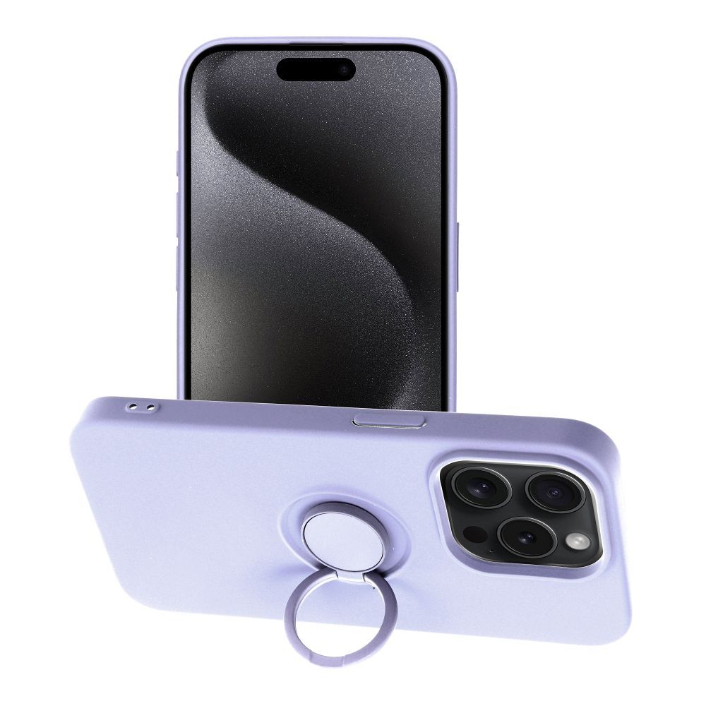 SILIKONINIS ŽIEDAS dėklas telefonui IPHONE 15 Pro violetinis
