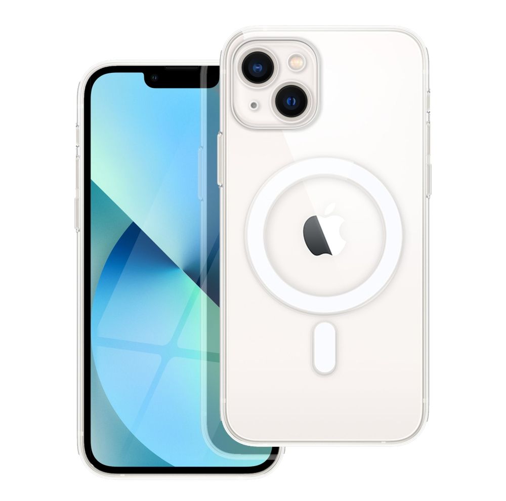 Skaidrus MAG COVER dėklas telefonui su kameros apsauga, suderinamas su MagSafe iPhone 13 (skaidrus)