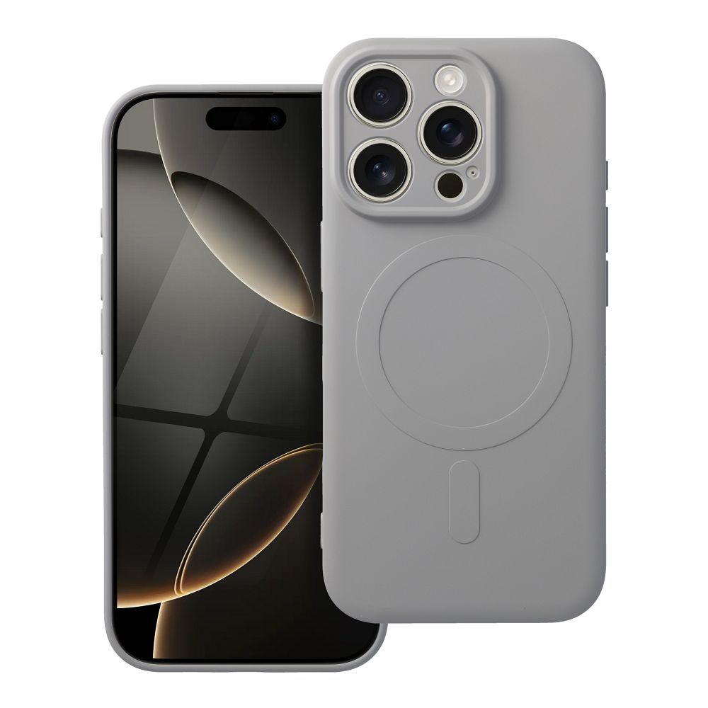 Silikoninis magnetinis dėklas telefonui, suderinamas su MagSafe, skirtas iPhone 16 Pro, titano spalvos