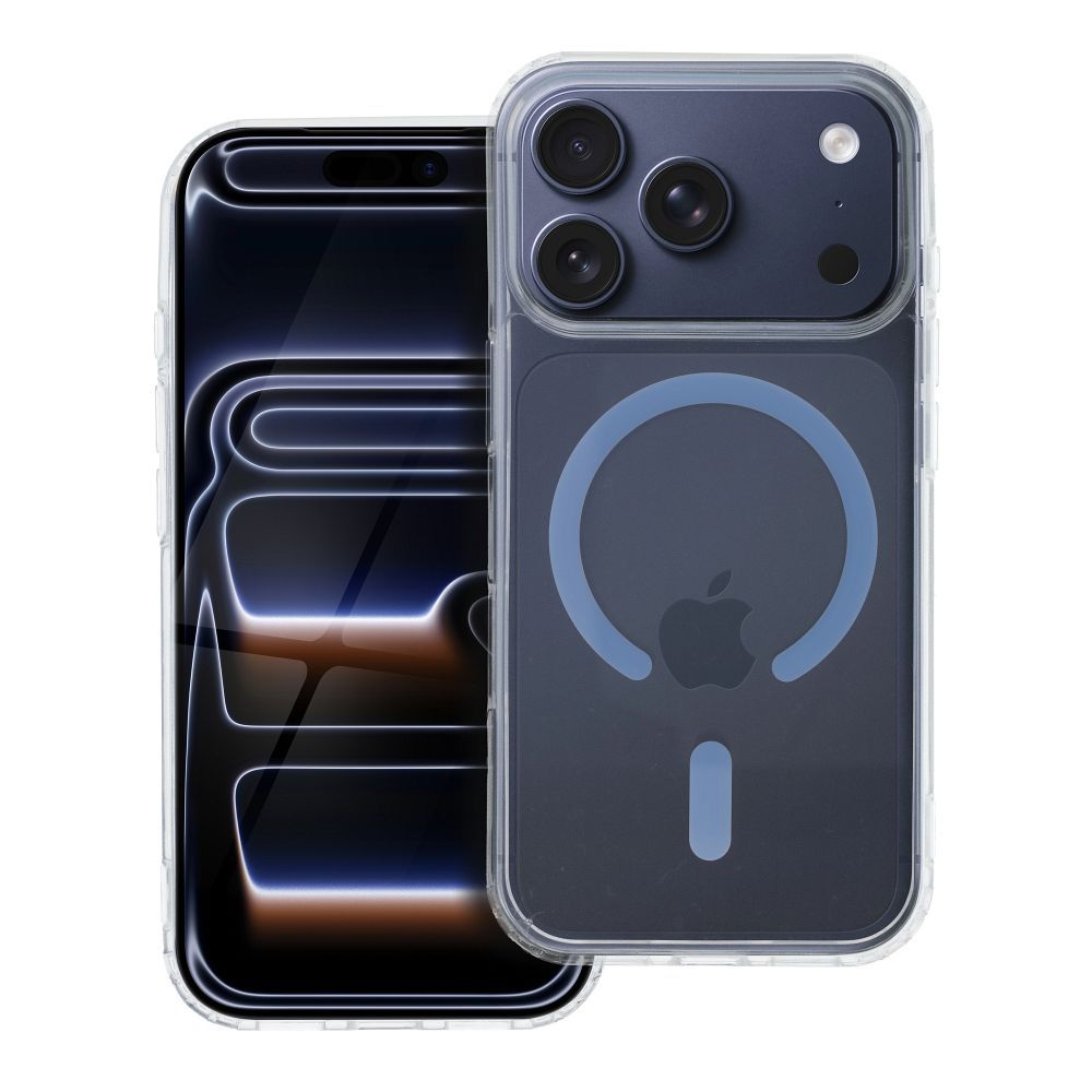 Drop Glue Spalvotas Žiedas Magnetinis Dėklas suderinamas su MagSafe IPHONE 17 Pro šviesiai mėlyna