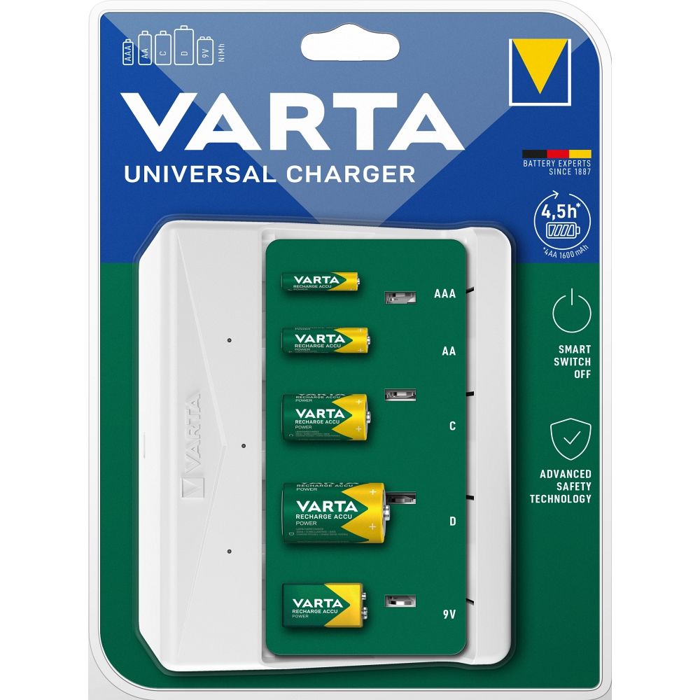 VARTA UNIVERSALUS ĮKROVIKLIS 57658 9V, R14, R20 (be baterijų)