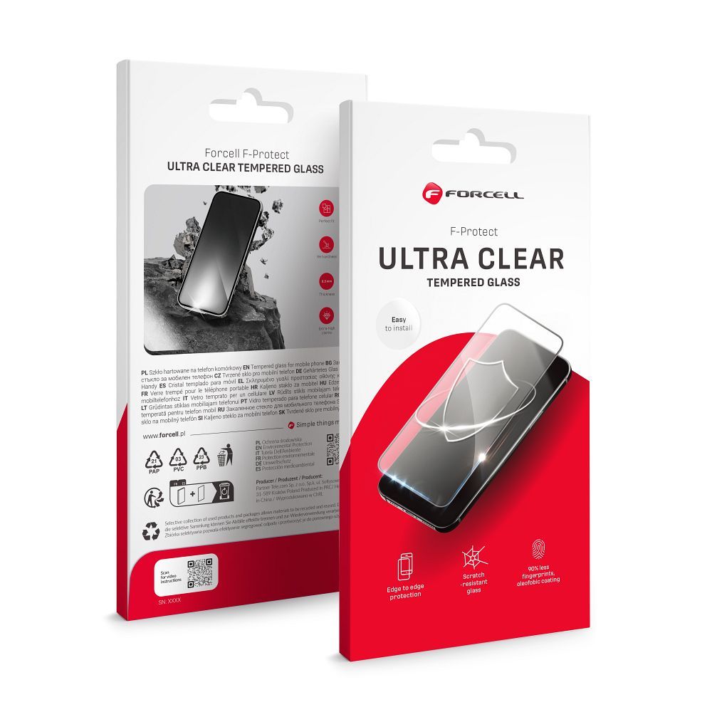 Forcell Ultra Clear apsauginis stiklas - Iphone 16 juodas