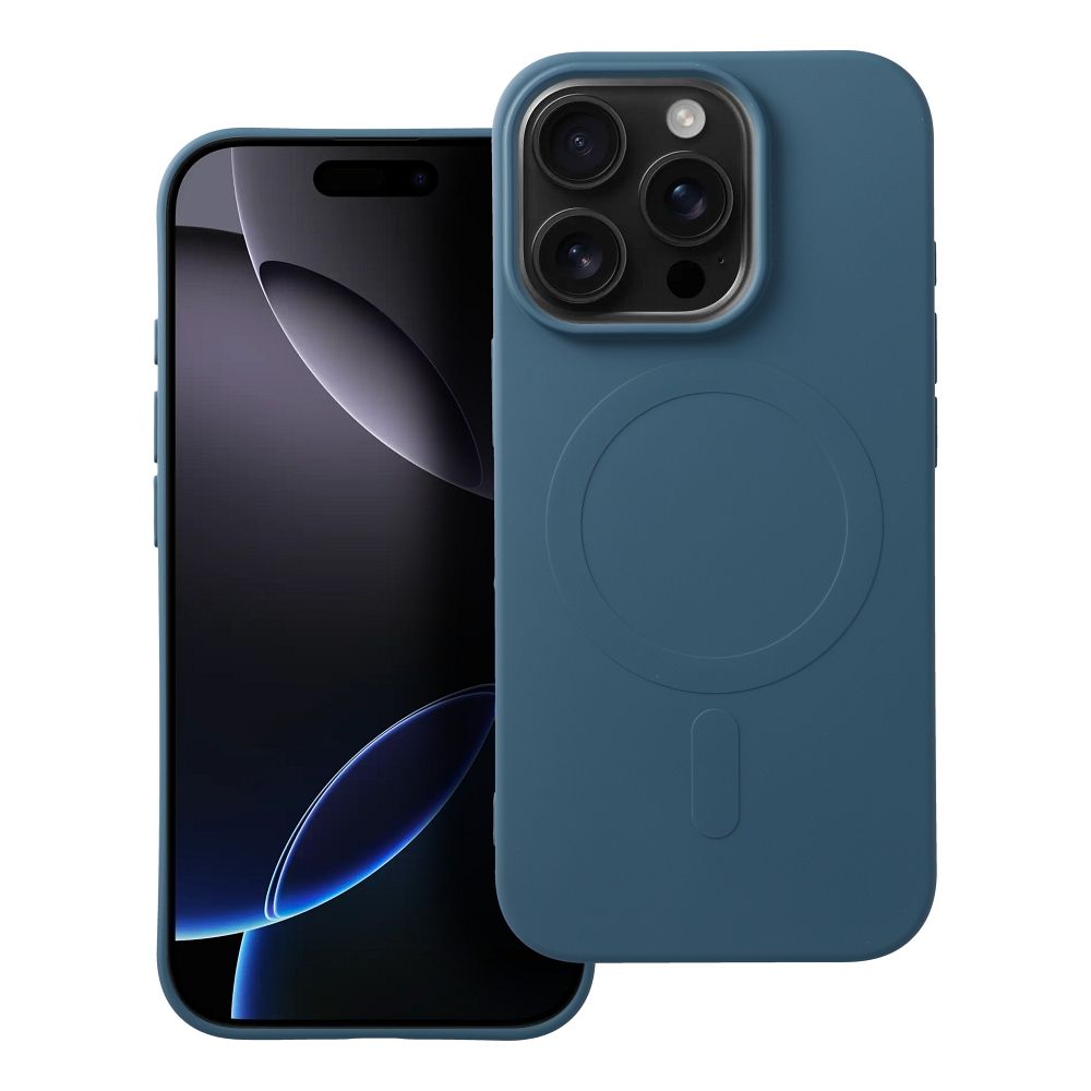 SILIKONINIS MAGNETINIS DĖKLAS (didelė skylė) suderinamas su MagSafe IPHONE 16 Pro mėlynas
