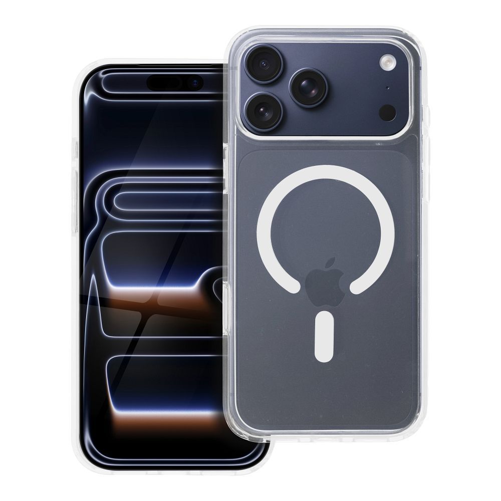 Skaidrus Elite MAG COVER dėklas su antiyellowing funkcija, kameros valdymo mygtukas ir MagSafe IPHONE 17 PRO MAX – skaidrus
