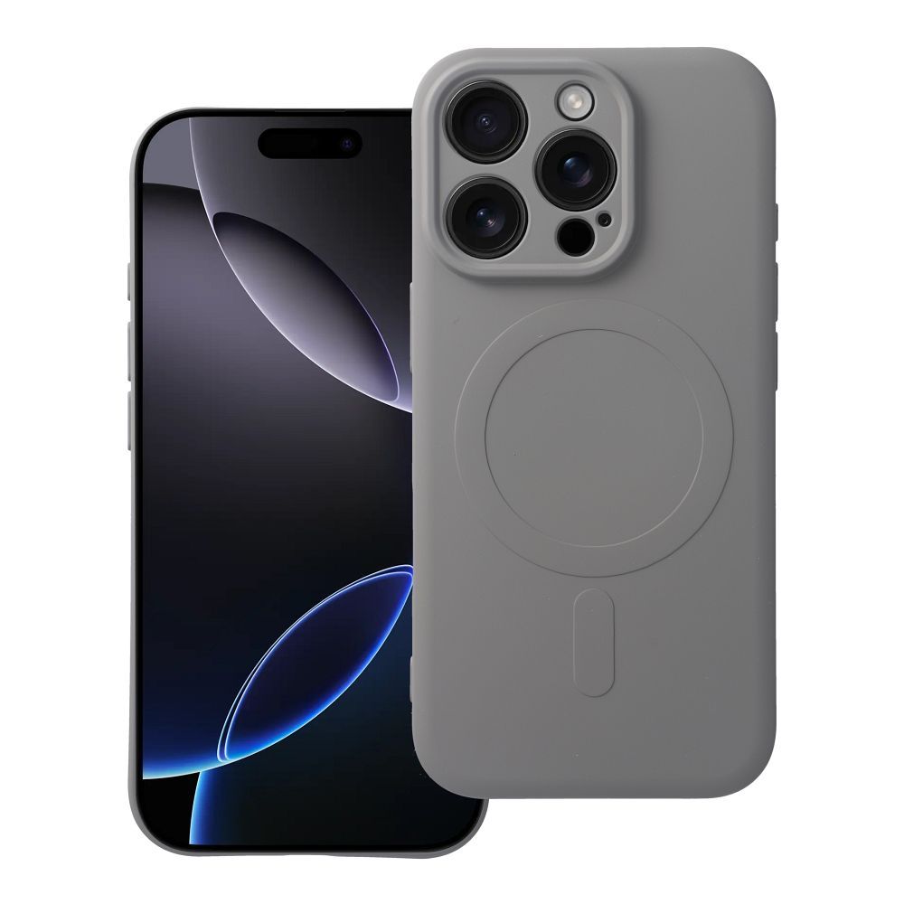 Silikoninis magnetinis dėklas telefonui, suderinamas su MagSafe, skirtas iPhone 16 Pro, titano pilkas