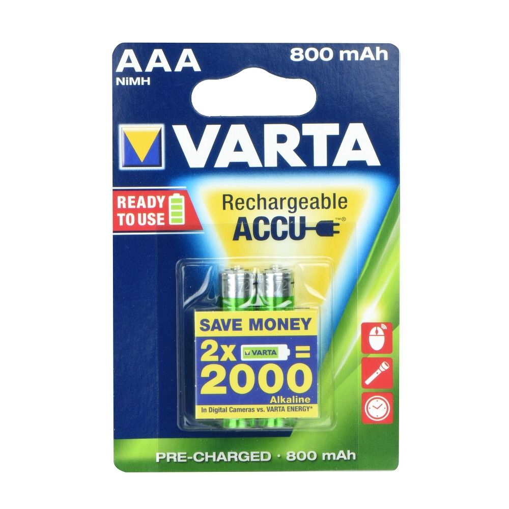 VARTA įkraunama baterija R3 (AAA) 800 mAh 2 vnt.