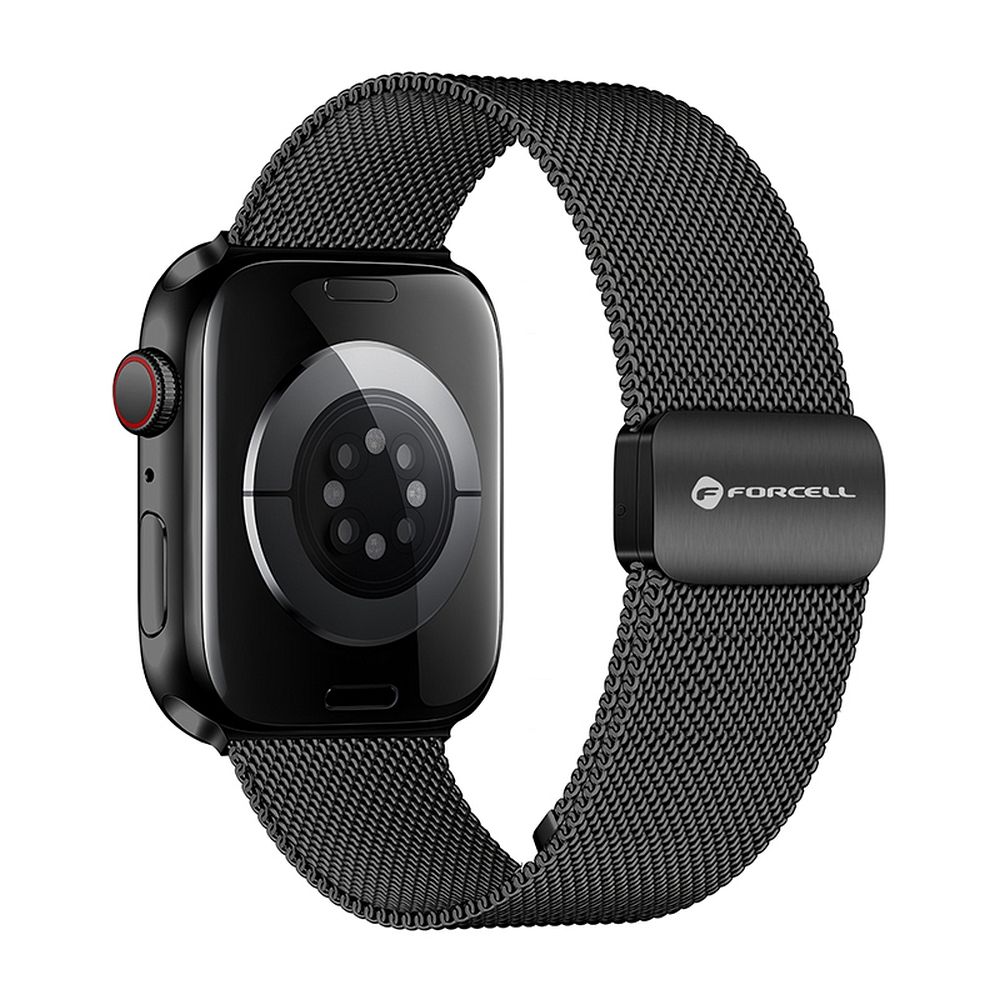 FORCELL F-DESIGN FA14 magnetinis nerūdijančio plieno dirželis APPLE laikrodžiui 38 / 40 / 41 mm juodas