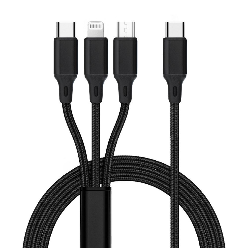 Kabelis 3in1 Type C į Lightning / Type C / Micro USB 2,4A C171 1,2 m juodas