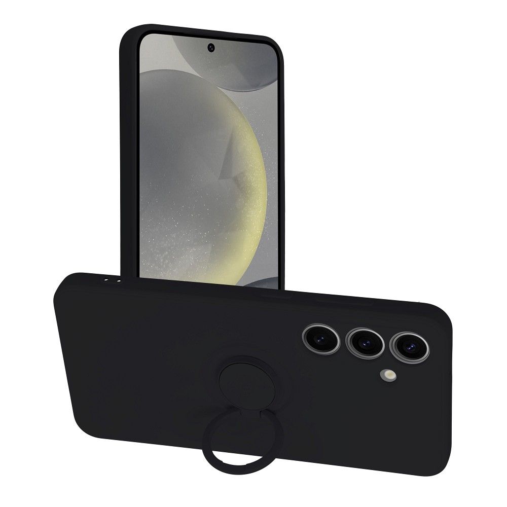 SILIKONINIS ŽIEDAS dėklas telefonui SAMSUNG S24 juodas