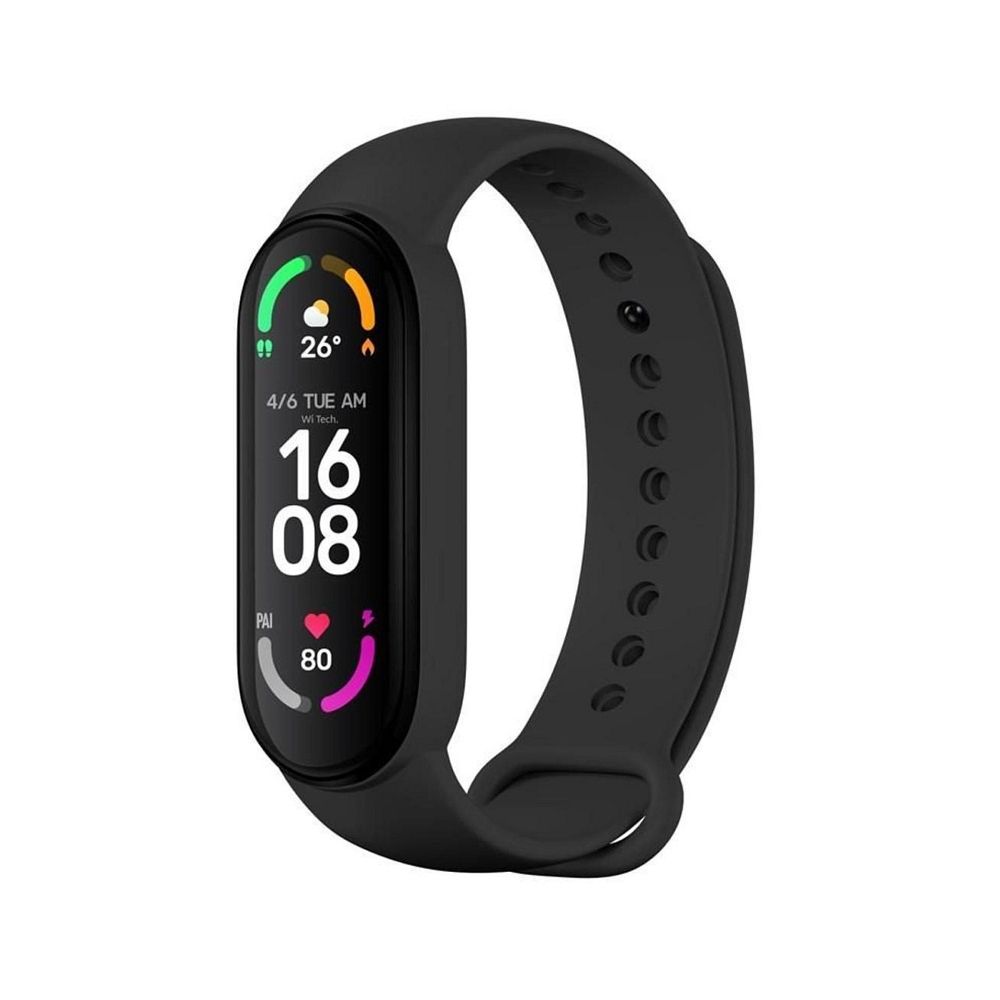 Silikoninis dirželis XIAOMI Mi Band 5 / 6 / 7 juodas (01)